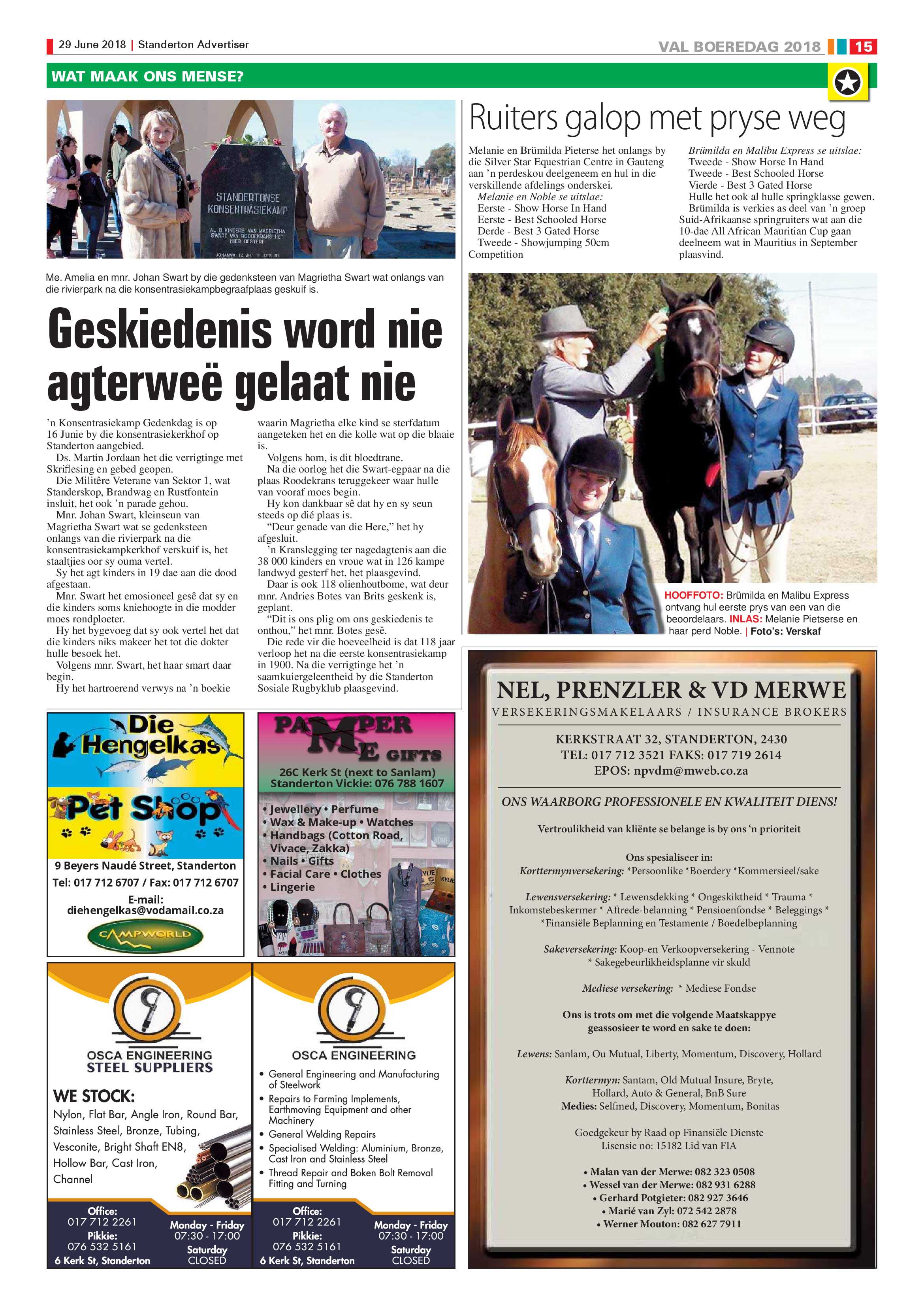 Standerton Advertiser + Val Boeredag Supplement 29 June 2018 page 15