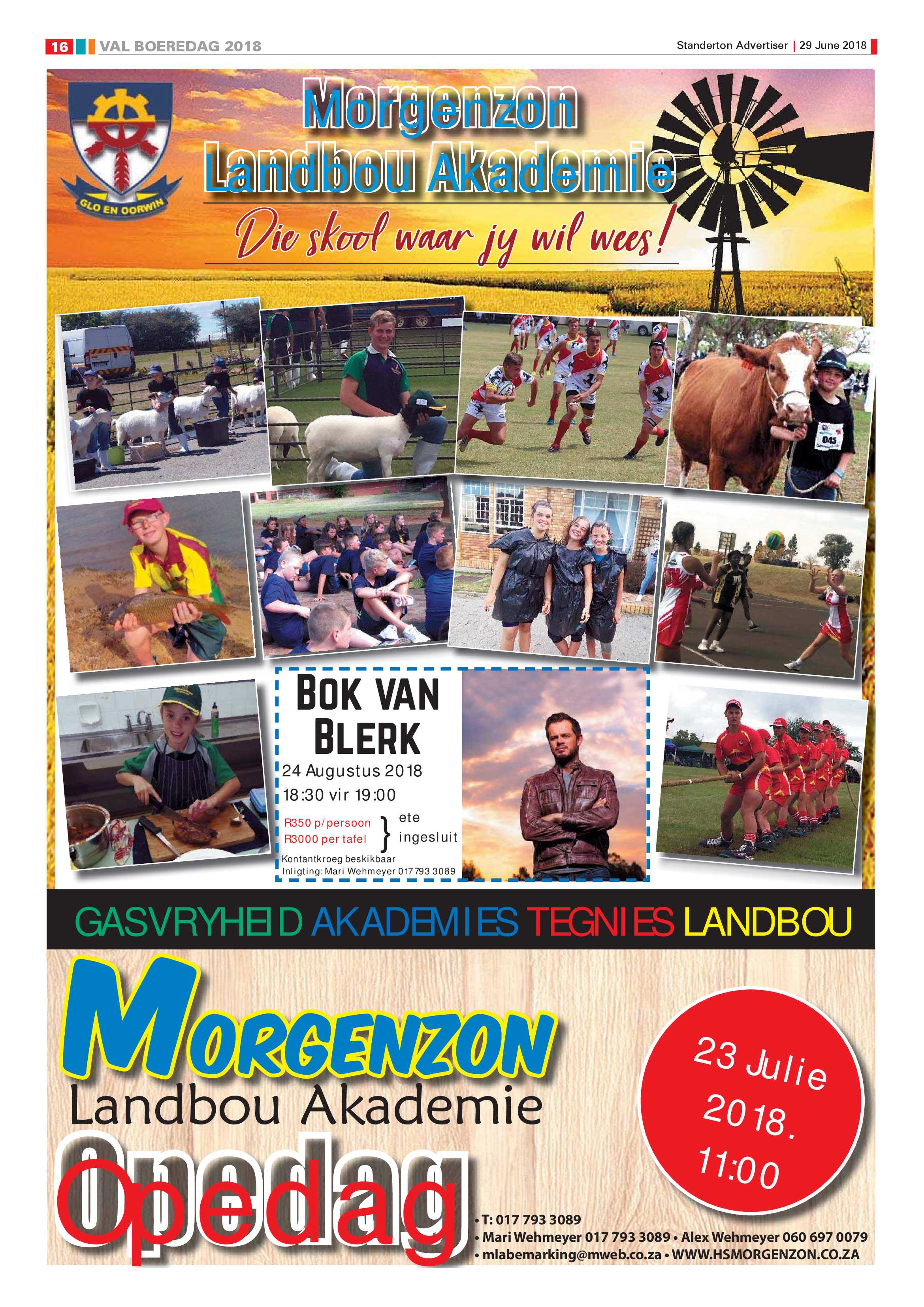 Standerton Advertiser + Val Boeredag Supplement 29 June 2018 page 16