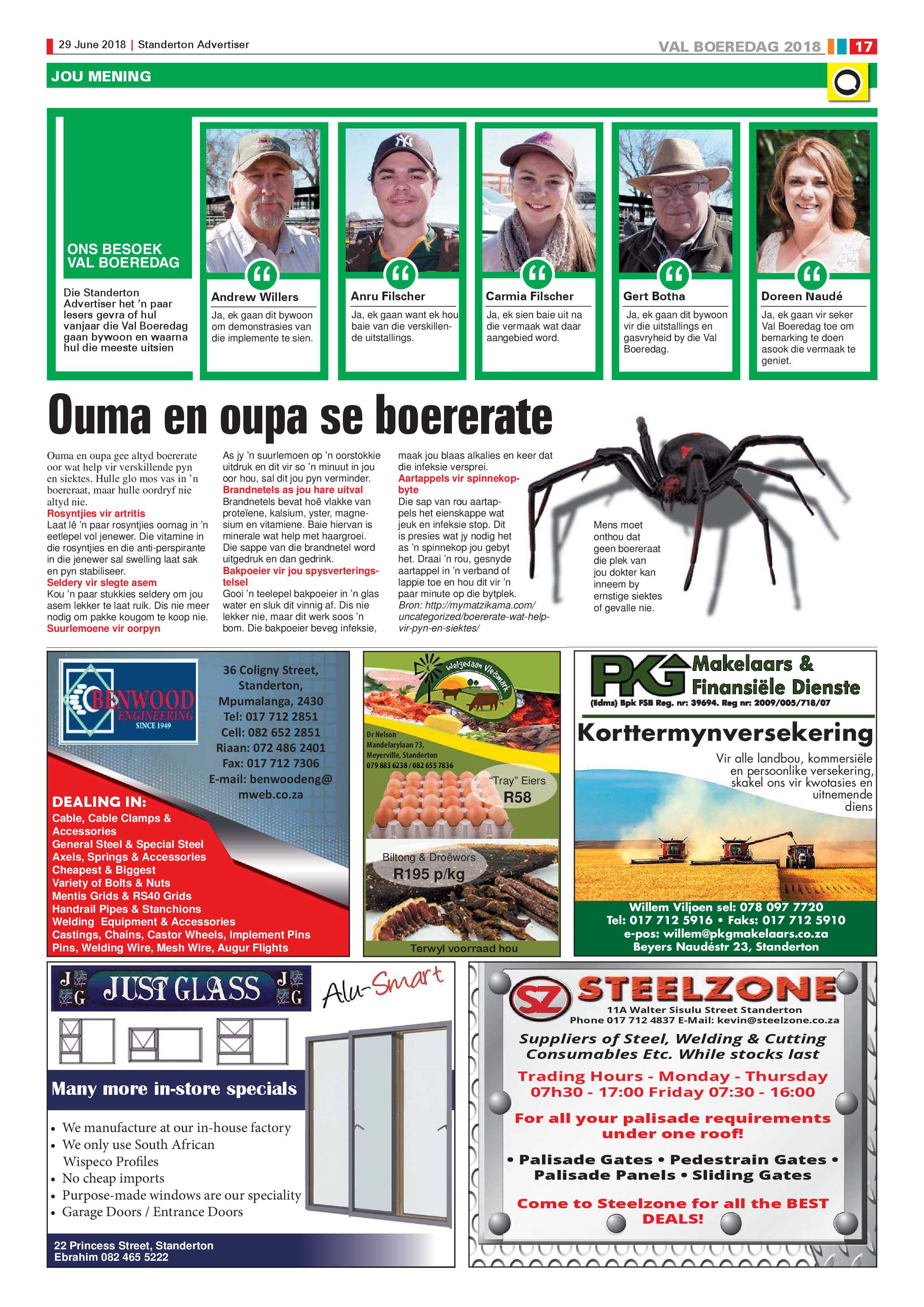 Standerton Advertiser + Val Boeredag Supplement 29 June 2018 page 17