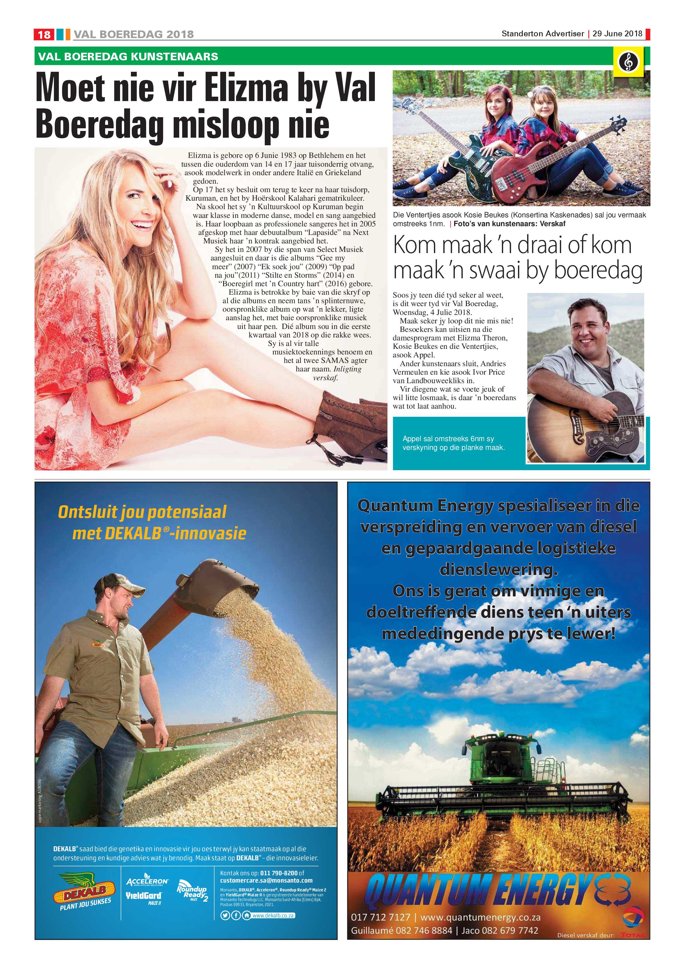 Standerton Advertiser + Val Boeredag Supplement 29 June 2018 page 18