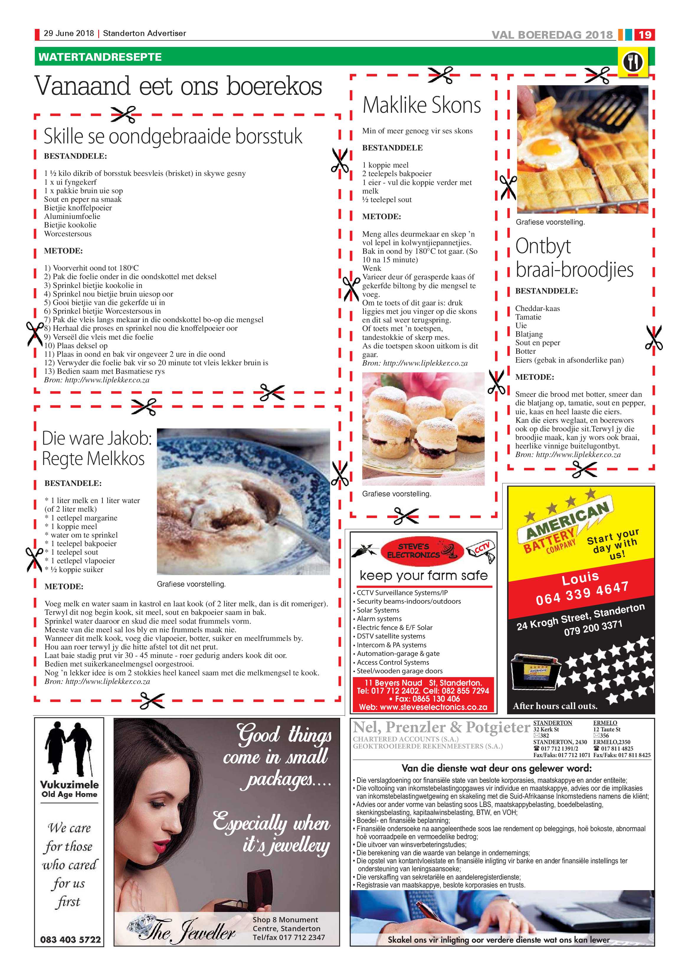 Standerton Advertiser + Val Boeredag Supplement 29 June 2018 page 19
