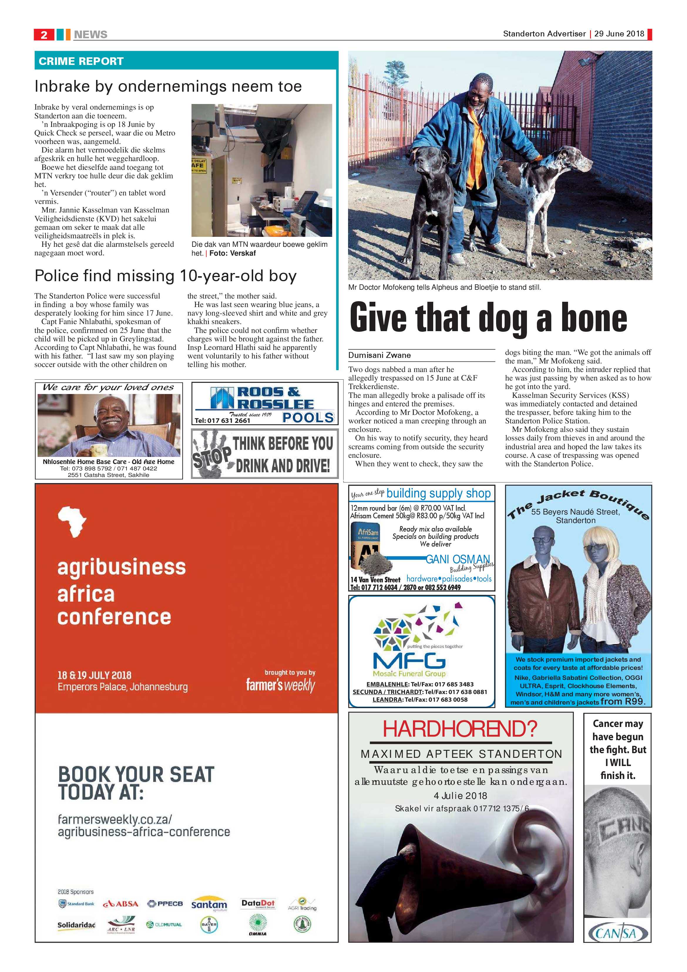 Standerton Advertiser + Val Boeredag Supplement 29 June 2018 page 2