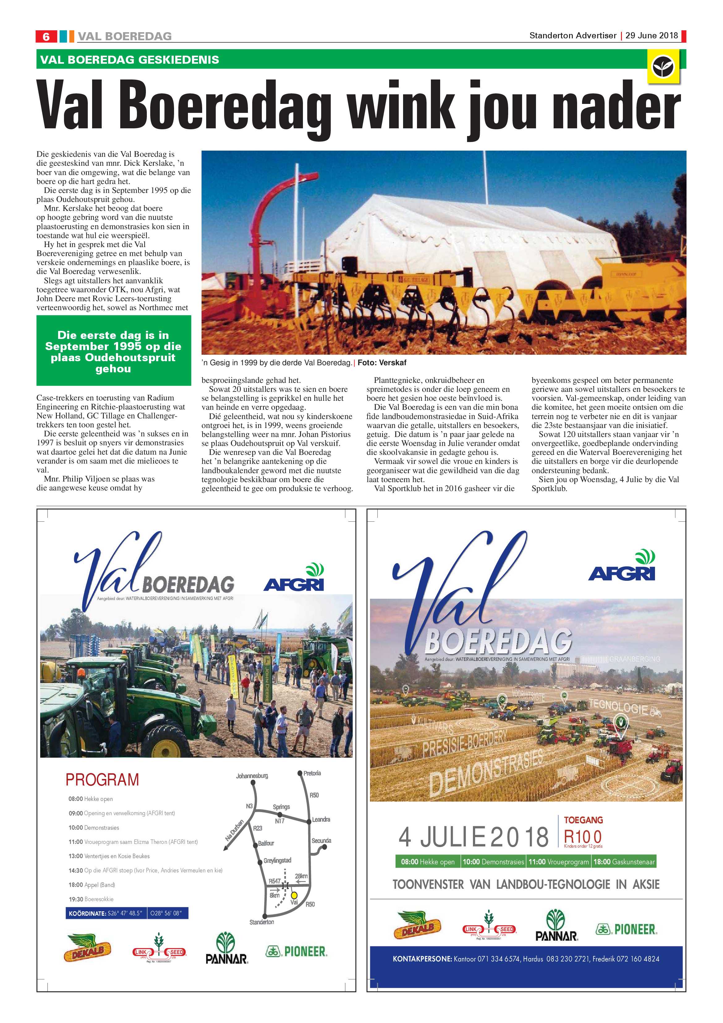Standerton Advertiser + Val Boeredag Supplement 29 June 2018 page 6