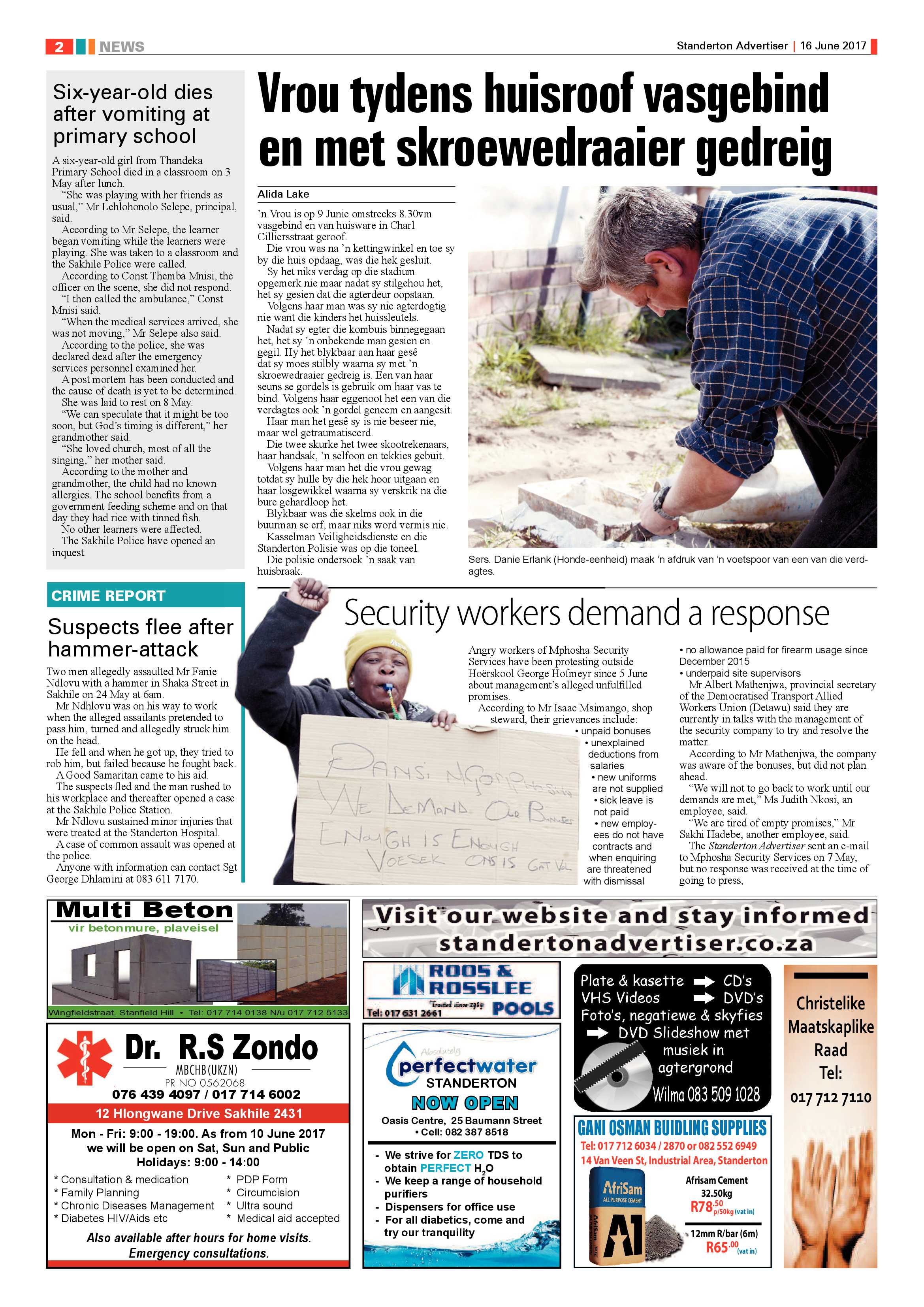 Standerton Advertiser 16 June 2017 page 2