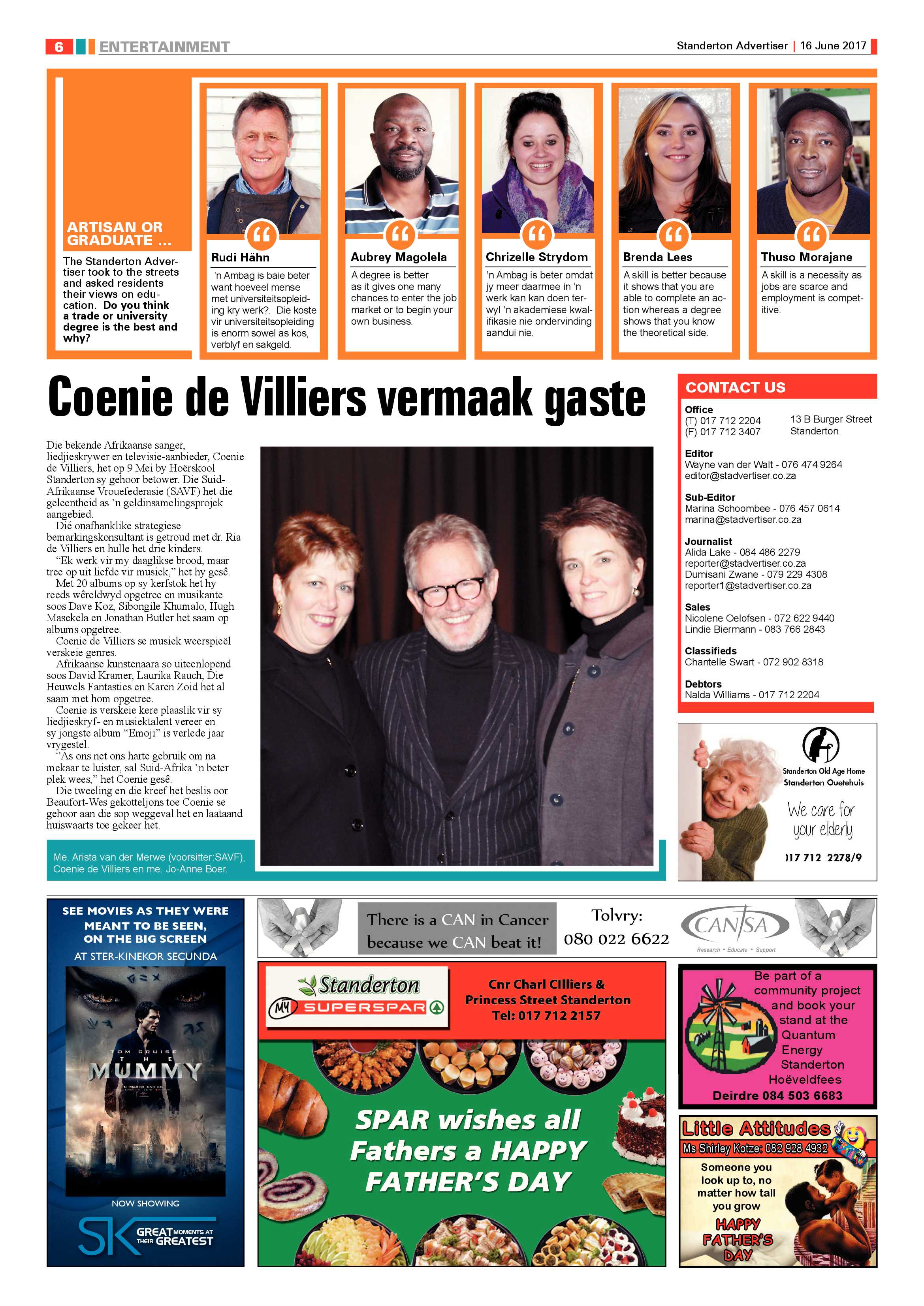 Standerton Advertiser 16 June 2017 page 6