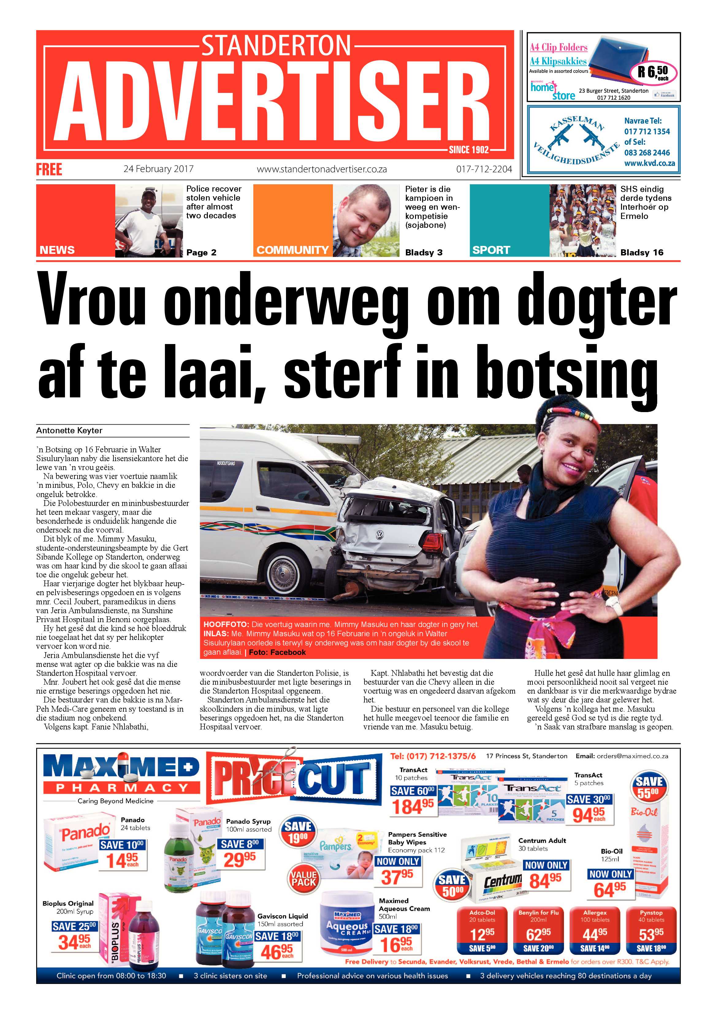 Standerton Advetiser page 1